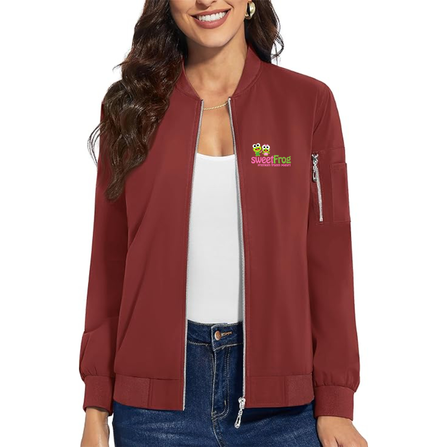 Women's Sweet Frog Frozen Premium Bomber Jacket Outerwear